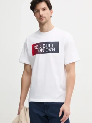 Zdjęcie produktu Red Bull Racing x Pepe Jeans t-shirt bawełniany OMBRE LOGO TEE męski kolor biały z nadrukiem RM500019