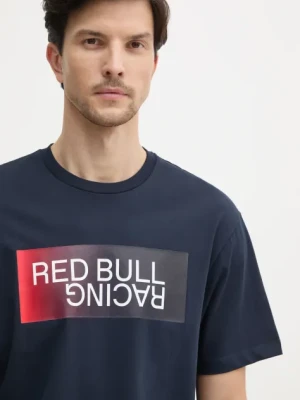 Zdjęcie produktu Red Bull Racing x Pepe Jeans t-shirt bawełniany OMBRE LOGO TEE męski kolor granatowy z nadrukiem RM500019