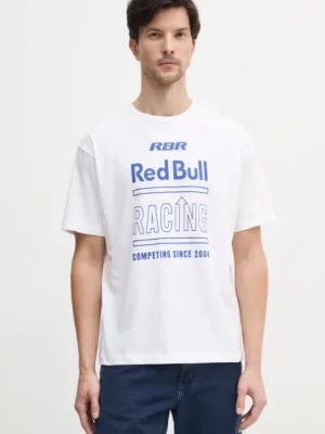 Zdjęcie produktu Red Bull Racing x Pepe Jeans t-shirt bawełniany RACING HISTORY TEE męski kolor biały z nadrukiem RM500020