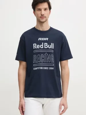 Red Bull Racing x Pepe Jeans t-shirt bawełniany RACING HISTORY TEE męski kolor granatowy z nadrukiem RM500020