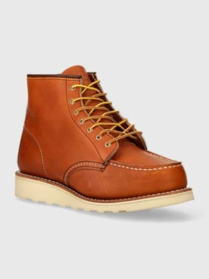 Red Wing botki skórzane 6-Inch Moc Toe damskie kolor brązowy na płaskim obcasie 3375