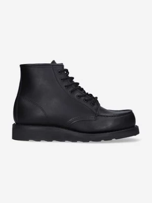 Red Wing botki skórzane damskie kolor czarny na płaskim obcasie 3380.Leather-Black