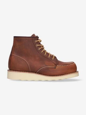 Red Wing botki zamszowe 6-inch Moc Toe damskie kolor brązowy na płaskim obcasie 3428