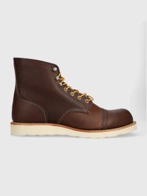 Red Wing buty skórzane Iron Ranger Traction Tred męskie kolor brązowy 8088