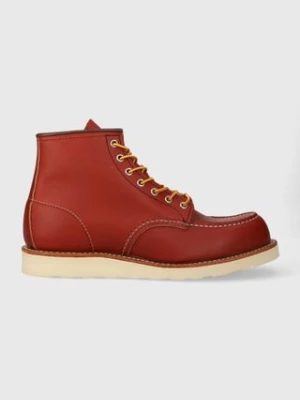 Red Wing buty skórzane Moc Toe kolor czerwony 8875