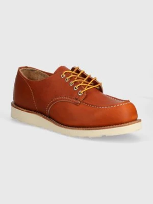 Red Wing półbuty skórzane Shop Moc Oxford męskie kolor pomarańczowy 8092