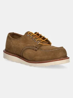 Red Wing półbuty zamszowe Shop Moc Oxford męskie kolor zielony 3113