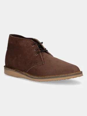 Red Wing półbuty zamszowe Weekender Chukka męskie kolor brązowy 3315