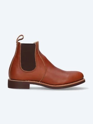 Red Wing sztyblety skórzane damskie kolor brązowy na płaskim obcasie 3456.6inch-Brown