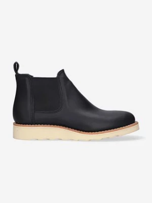 Red Wing sztyblety skórzane damskie kolor czarny na płaskim obcasie 3444.Classic-Black