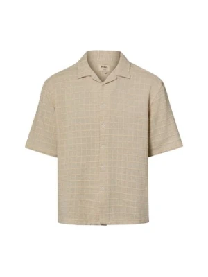 Redefined Rebel Męska koszula z krótkim rękawem i zawartością lnu - RRCorey Mężczyźni Comfort Fit beżowy,