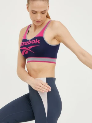 Zdjęcie produktu Reebok biustonosz sportowy Dilara kolor granatowy wzorzysty