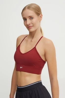 Reebok biustonosz sportowy Identity Training kolor bordowy gładki 100205299