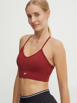 Reebok biustonosz sportowy Identity Training kolor bordowy gładki 100205299