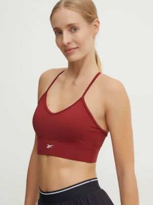 Reebok biustonosz sportowy Identity Training kolor bordowy gładki 100205299