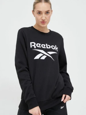 Reebok bluza damska kolor czarny z nadrukiem