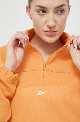Reebok bluza damska kolor pomarańczowy z nadrukiem