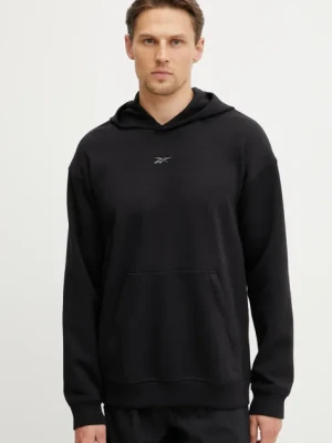 Reebok bluza dresowa Athlete kolor czarny z kapturem gładka 100215038