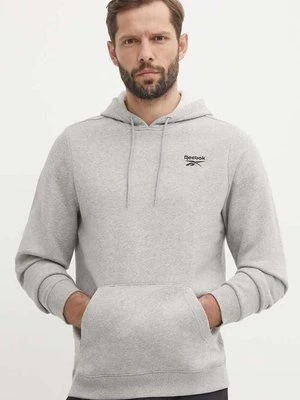 Reebok bluza Identity męska kolor szary z kapturem melanżowa 100202875