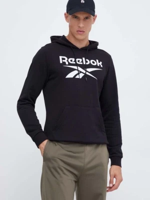 Zdjęcie produktu Reebok bluza męska kolor czarny z kapturem z nadrukiem