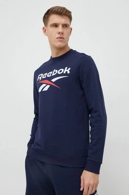 Reebok bluza męska kolor granatowy z nadrukiem