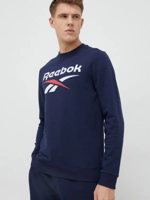 Reebok bluza męska kolor granatowy z nadrukiem