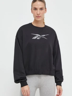 Reebok bluza MODERN SAFARI damska kolor czarny z nadrukiem