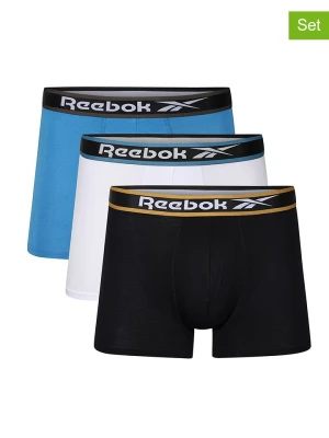 Reebok Bokserki (3 pary) "Balen" w kolorze białym, czarnym i niebieskim rozmiar: XL