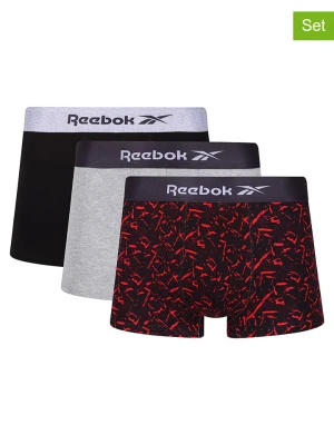 Reebok Bokserki (3 pary) "Calyx" w kolorze czerwono-szaro-czarnym rozmiar: S