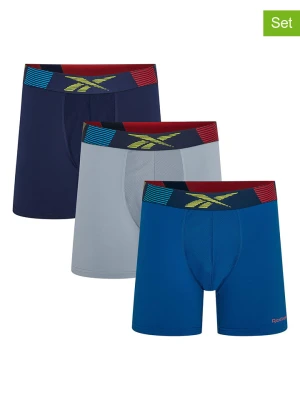 Reebok Bokserki (3 pary) "Dyer" w kolorze granatowym, niebieskim i błękitnym rozmiar: L