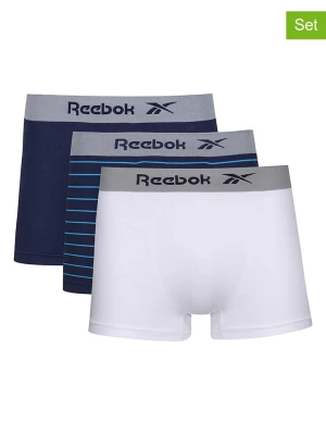 Reebok Bokserki (3 pary) "Gene" w kolorze granatowo-białym rozmiar: XL