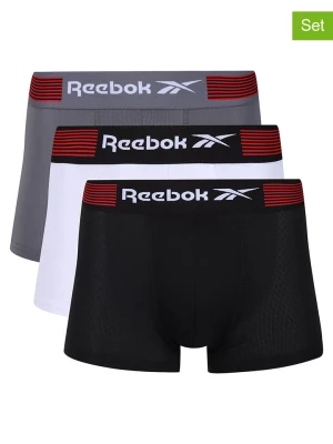 Reebok Bokserki (3 pary) "Harnan" w kolorze czarnym, białym i szarym rozmiar: S