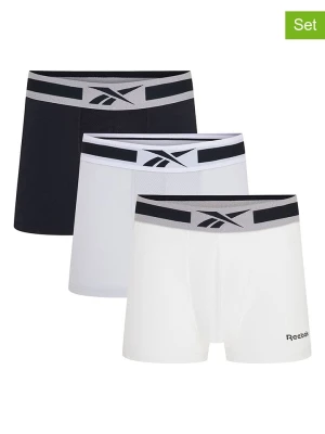 Reebok Bokserki (3 pary) "Hinlo" w kolorze białym, niebieskim i szarym rozmiar: L