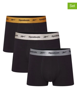 Reebok Bokserki (3 pary) "Hirst" w kolorze czarnym rozmiar: S
