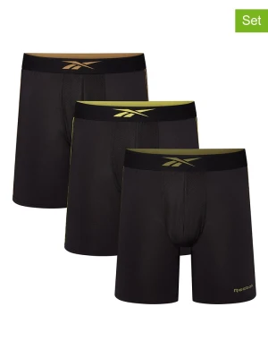 Reebok Bokserki (3 pary) "Hutton" w kolorze czarnym rozmiar: L