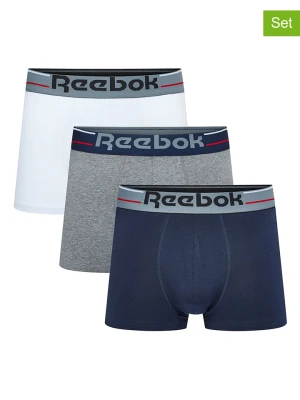 Reebok Bokserki (3 pary) "Michael" w kolorze granatowym, szarym i białym rozmiar: XL