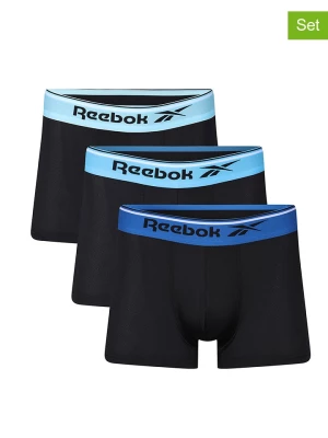 Reebok Bokserki (3 pary) "Perkins" w kolorze czarno-niebieskim rozmiar: L