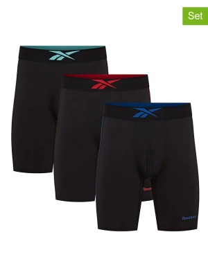 Reebok Bokserki (3 pary) "Placer" w kolorze czarnym rozmiar: L