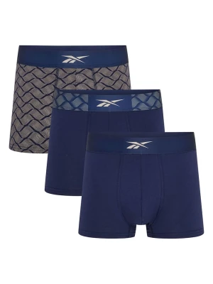Reebok Bokserki (3 pary) "Seddon" w kolorze granatowo-szarym rozmiar: L