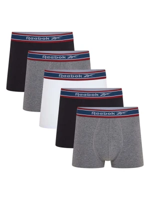 Reebok Bokserki (5 par) "Baird" w kolorze szarym, czarnym i białym rozmiar: M