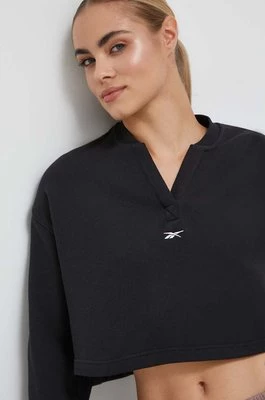Reebok Classic bluza bawełniana damska kolor czarny z aplikacją