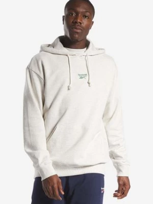 Reebok Classic bluza bawełniana Small Vector Hoodie kolor beżowy z kapturem melanżowa HS7152-CHAMEL