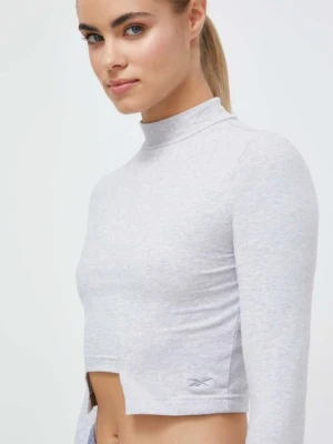 Reebok Classic longsleeve damski kolor szary z półgolfem
