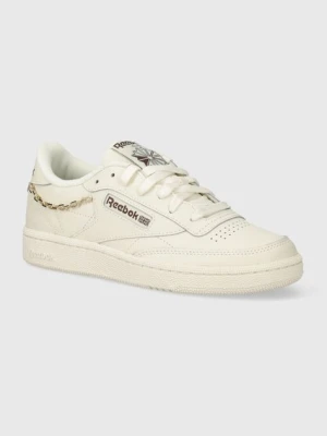 Reebok Classic sneakersy skórzane Club C 85 kolor beżowy 100074237