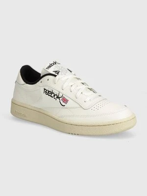 Reebok Classic sneakersy skórzane Club C 85 kolor beżowy 100074477