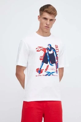 Reebok Classic t-shirt bawełniany Basketball kolor biały z nadrukiem