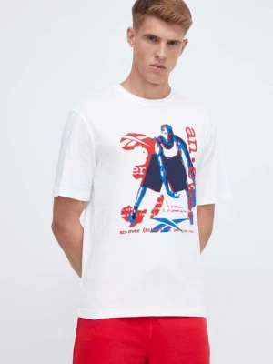 Reebok Classic t-shirt bawełniany Basketball kolor biały z nadrukiem