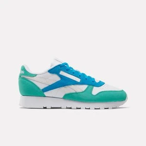 Reebok - Classic Leather, female, White/Unleashed Green/Grey, Size: