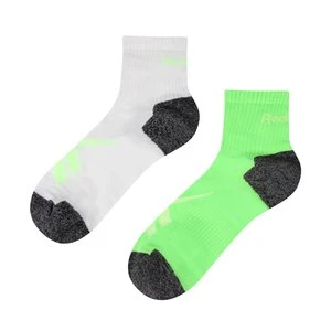 REEBOK EU - 2 Pairs Running Ankle Socksunisex, Green, Size: