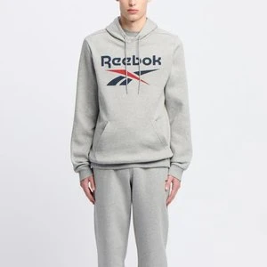 REEBOK EU - Bluza z kapturem Reebok Identity Big Logounisex, Medium Grey Heather/Vector Navy/Vector Red, Size: